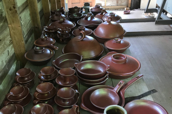 Phew! A fired load of pots, ready for sanding.